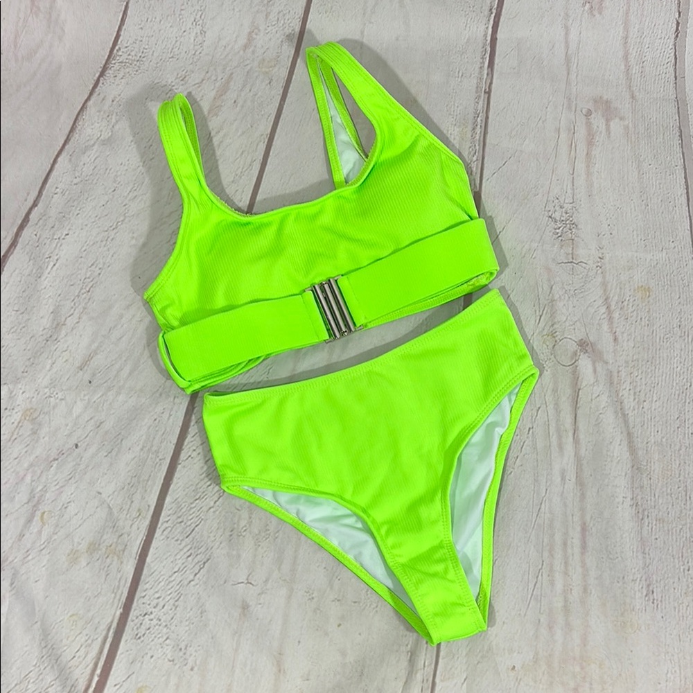 SHEIN Neon Green Bikini Set Size S